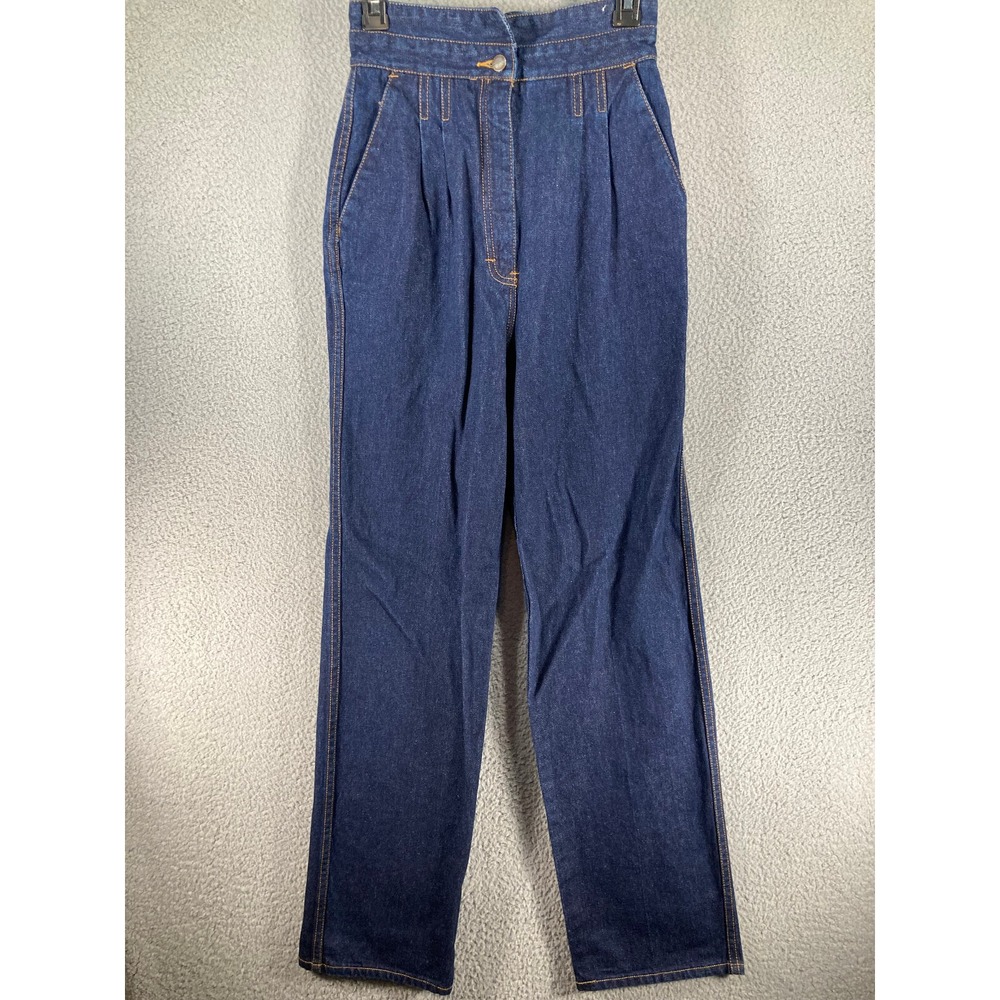 Derrieres Jeans Womens Juniors 9 Blue Super High Rise Mom Pleated Straight Denim